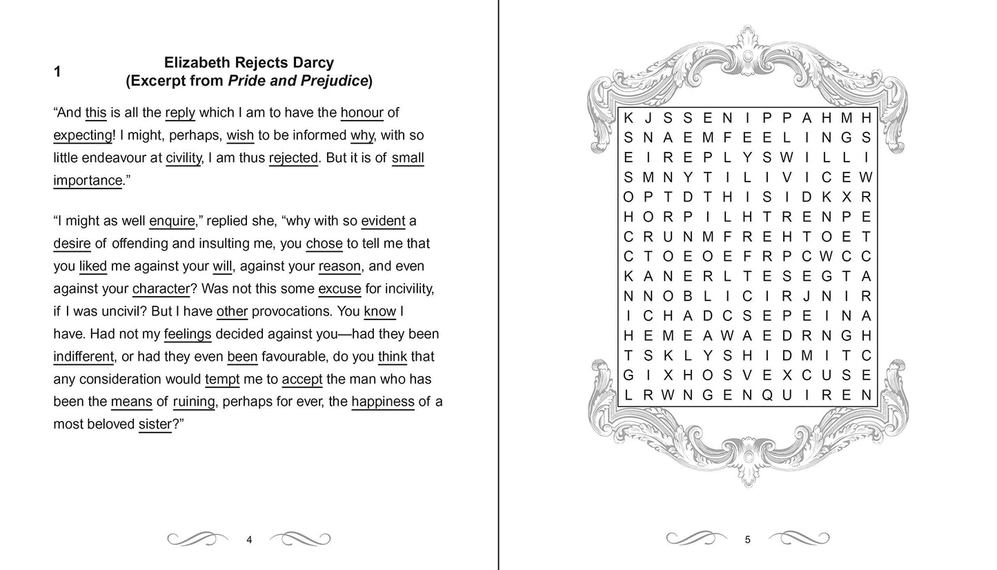 Jane Austen Wordsearch