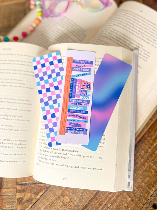 Book Trope Bookshelf Bookmark Set, Cool Tone: Glossy - Laminated / Book Tropes