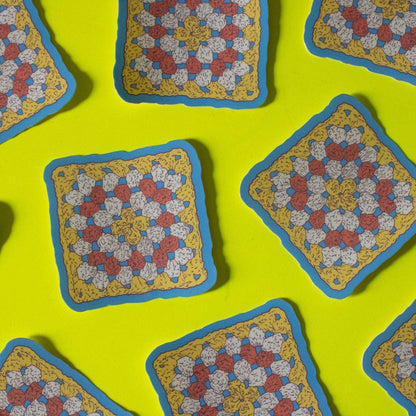 Granny Square Vinyl Sticker