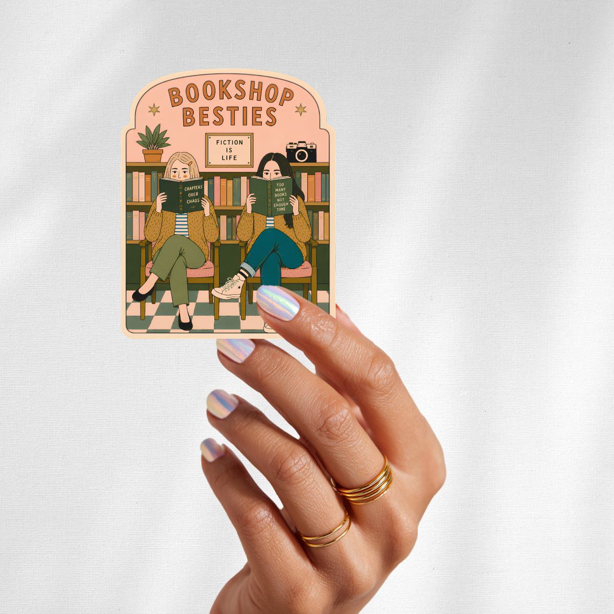 Bookshop Besties Sticker, Book Lover Friendship Reading Club