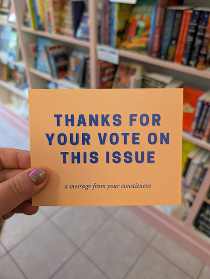 Thanks For Your Vote On This Issue