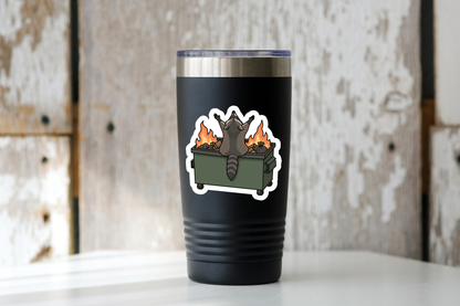 Let it Burn Sticker - trash, raccoon, love, cute, relatable