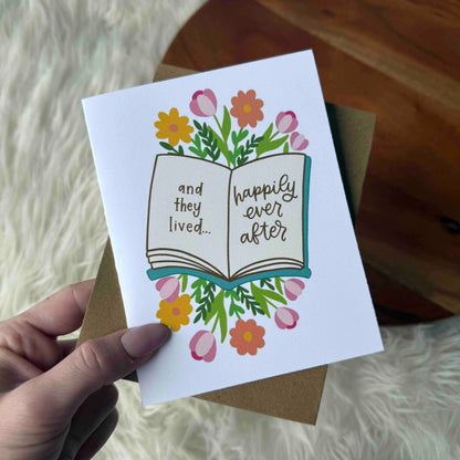 "And they lived happily ever after" Storybook Wedding Card