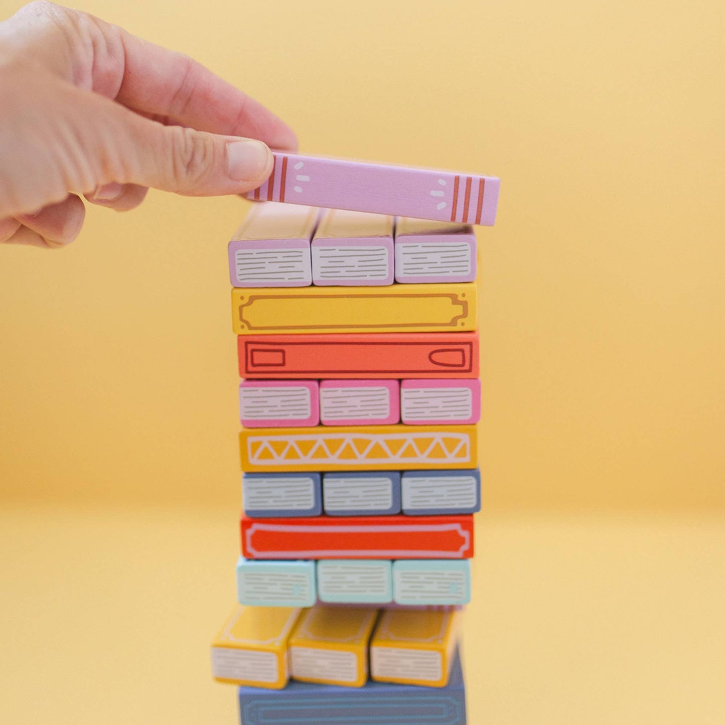 Tumbling Book Stack - Wooden Block Stacking & Balance Game