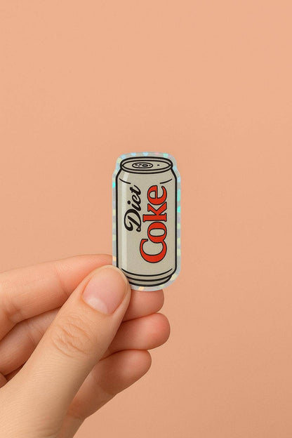 Diet Coke Can Glitter Sticker: Funny Waterproof Vi