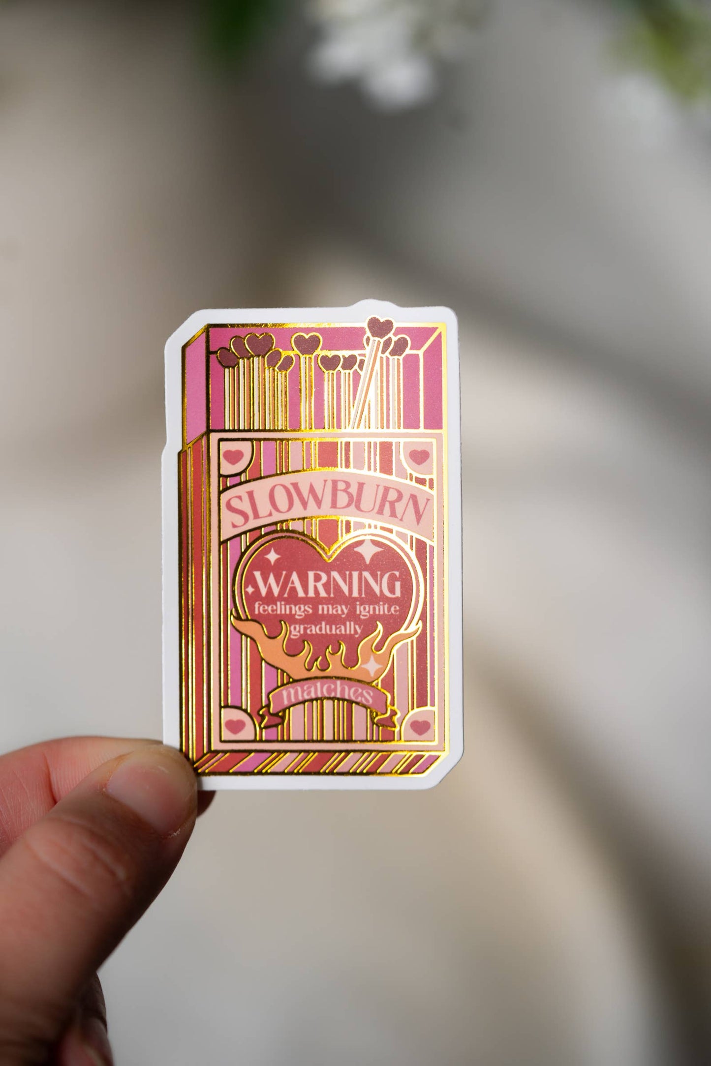 Slowburn Matches Gold Foil Sticker- Bookish Kindle Sticker