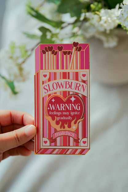 Gold Foil Slow Burn Matchbox Bookmark | Valentine's Day