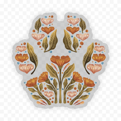 Floral paw print clear sticker