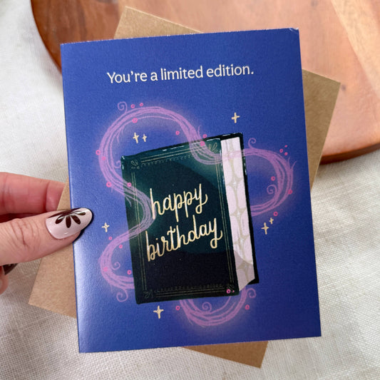 "You're a limited edition" Bookish Birthday Card