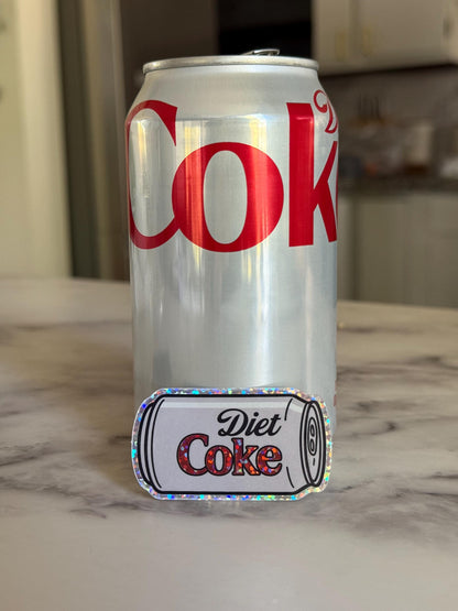 Diet Coke Can Glitter Sticker: Funny Waterproof Vi