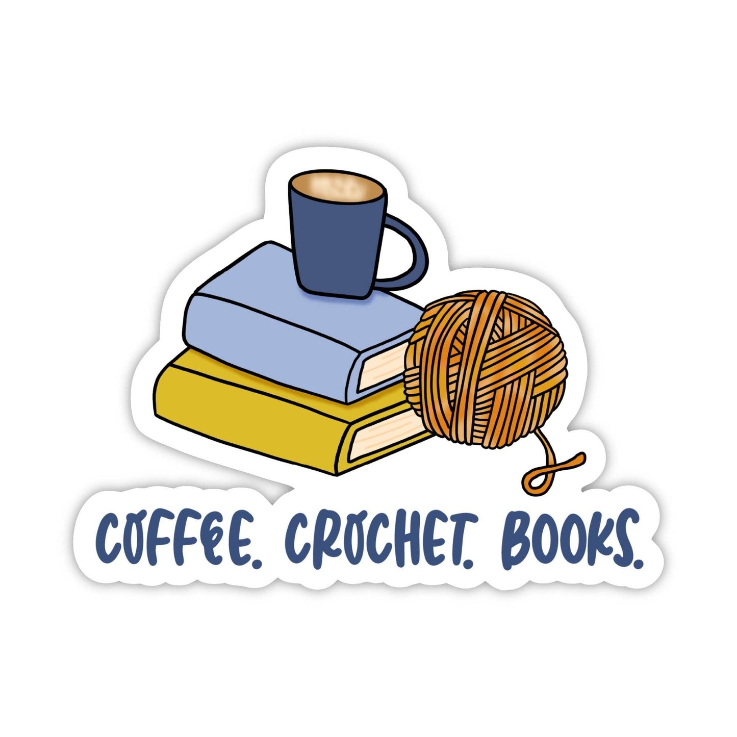 "Coffee crochet books" Crochet Sticker