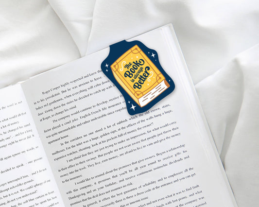 Magnetic Bookmark, Book is always Better, Bookish, Book Gift: Clear Cello Sleeve
