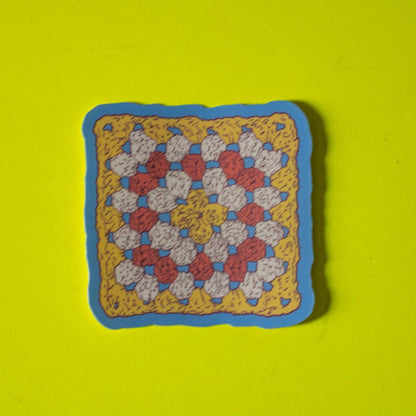 Granny Square Vinyl Sticker