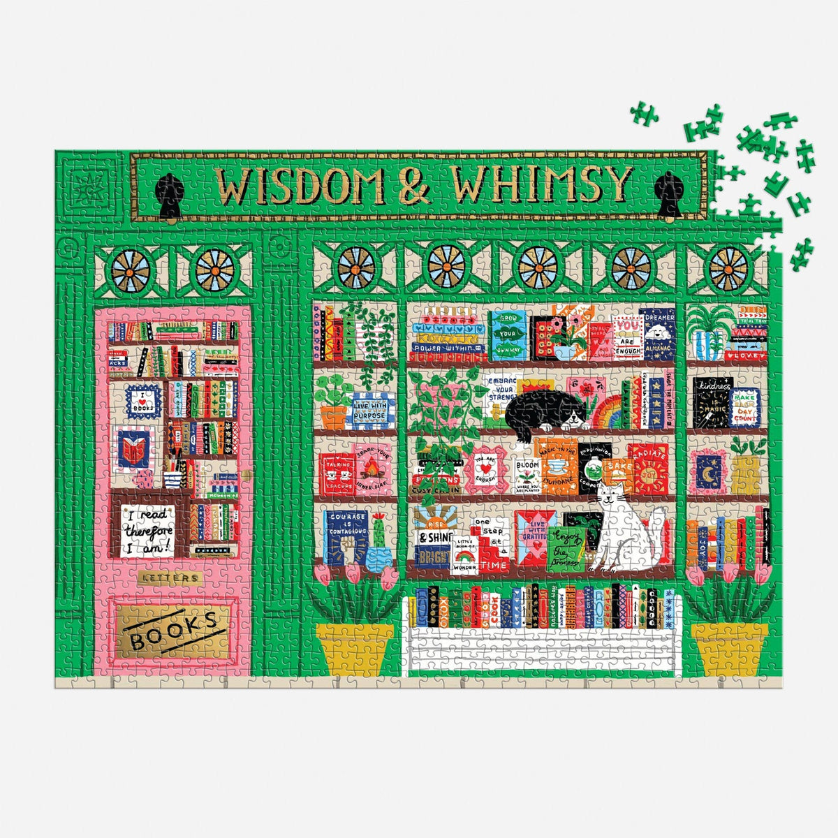 Wisdom & Whimsy Bookshop 1000 Piece Foil Puzzle