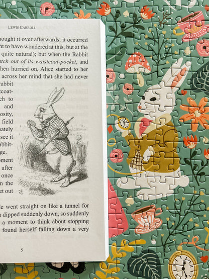 NEW! ALICE'S ADVENTURES IN WONDERLAND Book Set - 500 PIECE PUZZLE BOOK SET