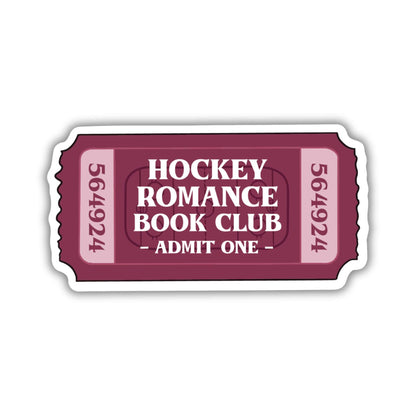 Hockey Romance Book Club Ticket Sticker
