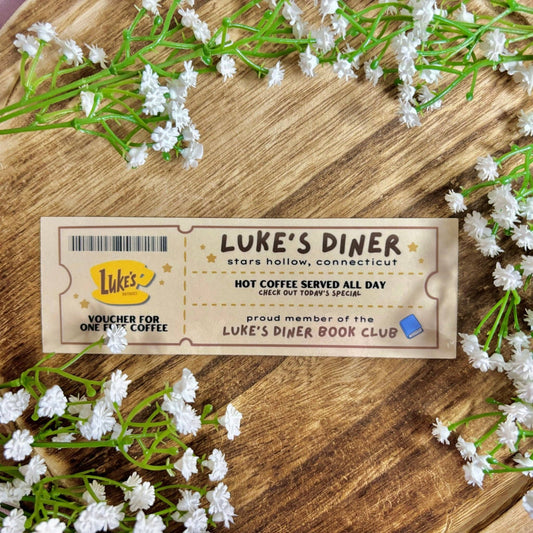 Gilmore Girls Lukes Diner Book Club Ticket Bookmark: No tassel