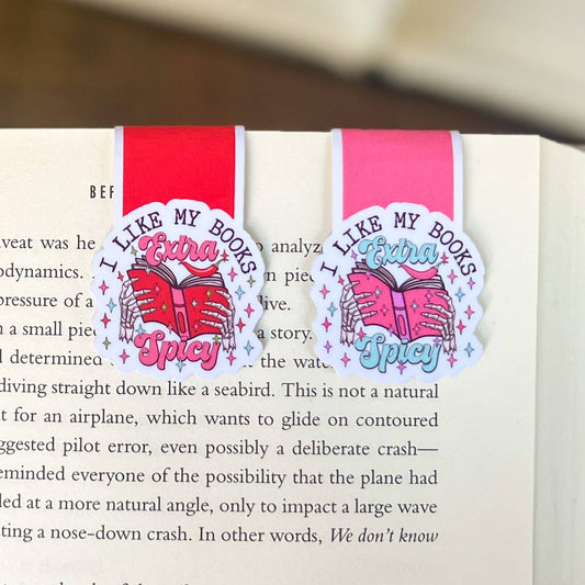 Extra Spicy Books Magnetic Bookmark: Red/Pink