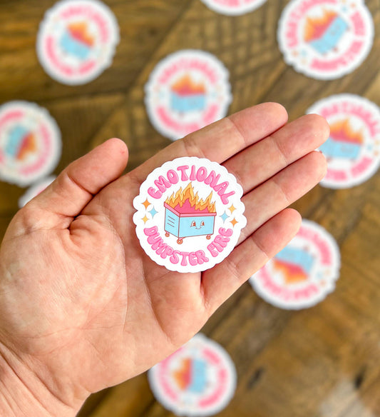 Emotional Dumpster Fire, Vinyl Sticker