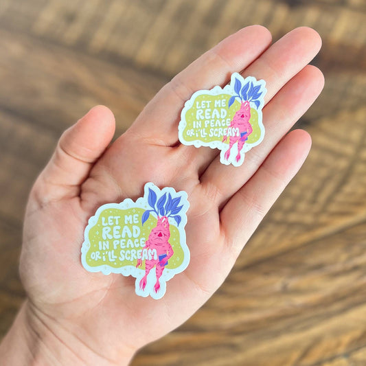 Let Me Read in Peace or I'll Scream Vinyl Sticker, Mandrake: Small